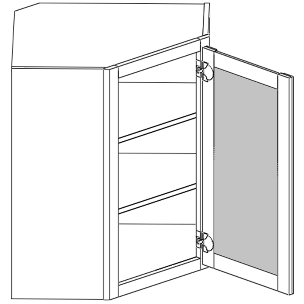 Wall Diagonal Corner 42"H with Open Frame Door