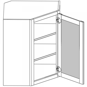 Wall Cabinets - Diagonal Corner with Open Frame Door
